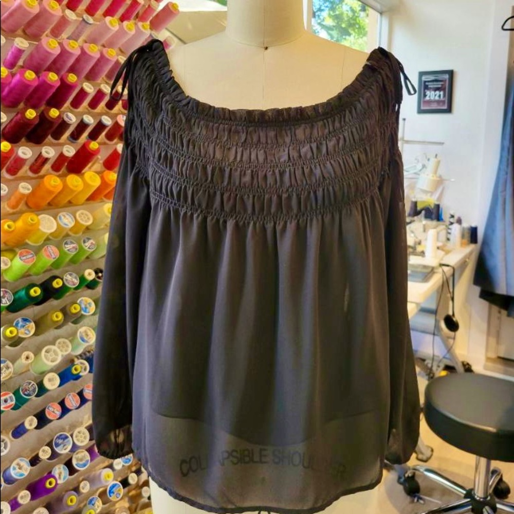 Black silk blouse